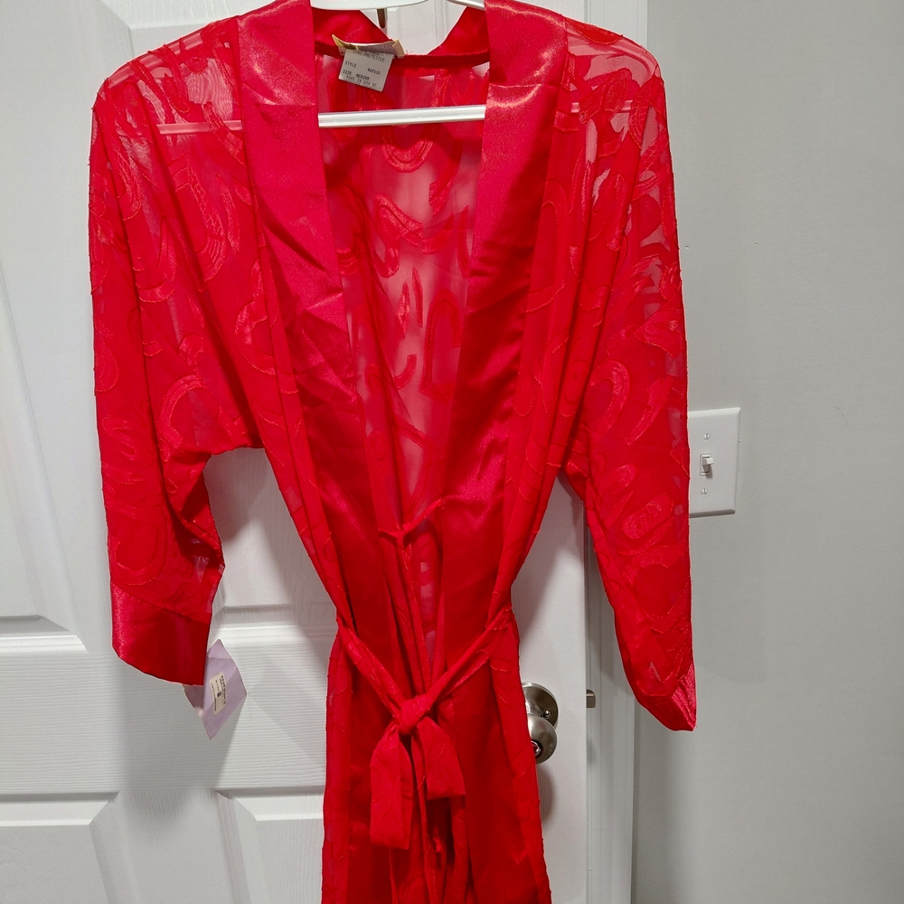 Elegant Red Sheer Robe